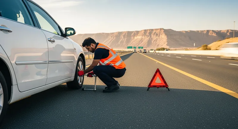 Flat tire roadside service E11